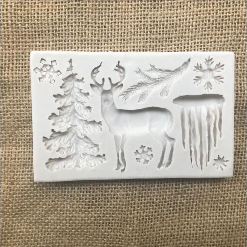 Weihnachten Serie Elch Schnee Flüssigkeit Silikon bilden DIY Foto Rahmen Zucker Kuchen Backform Dekoration Werkzeug