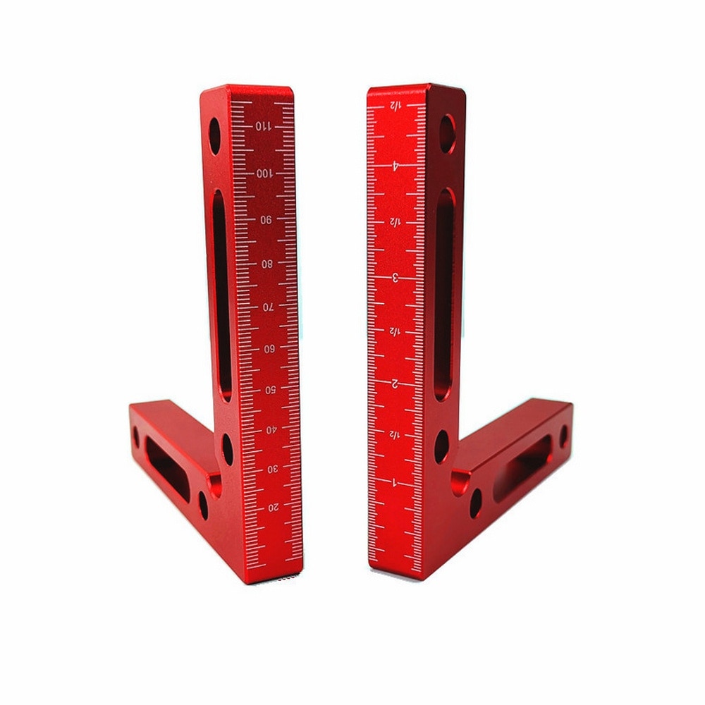 90 Degree Woodworking Ruler Square Right Angle L-Shaped Positioning Woodworking Measuring Tools with Scale Aluminium Alloy