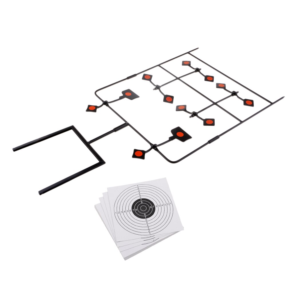 Shooting Target Auto Reset Target Stand with 20 Paper Targets Shooting Practice Shooting Target