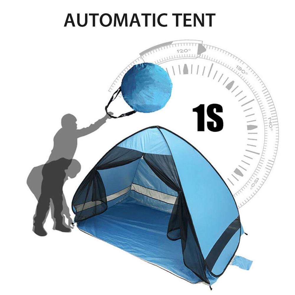 Strand Tent Volautomatische Opening Pop Up Draagbare Lichtgewicht Uv Bescherming Zon Onderdak Anti-Mosquito Tenten Voor Outdoor Camping