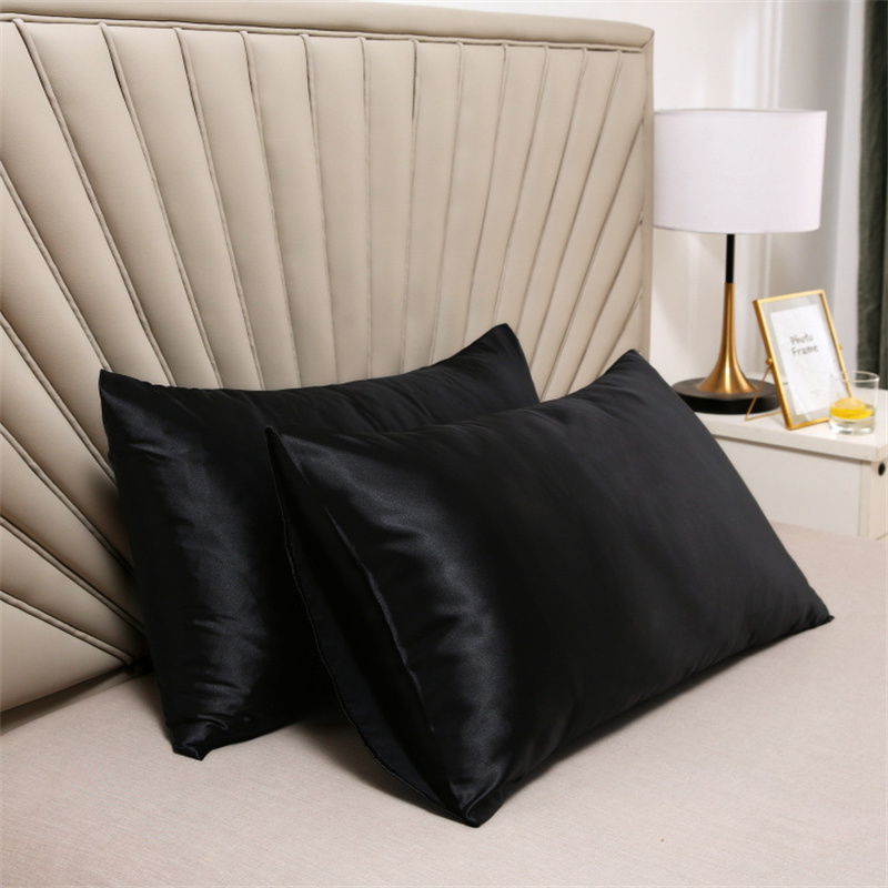 2 stk. pudebetræk, 100%  , satin, hår, skønhed, komfortabelt pudebetræk, boligindretning , 51*76cm: Sort