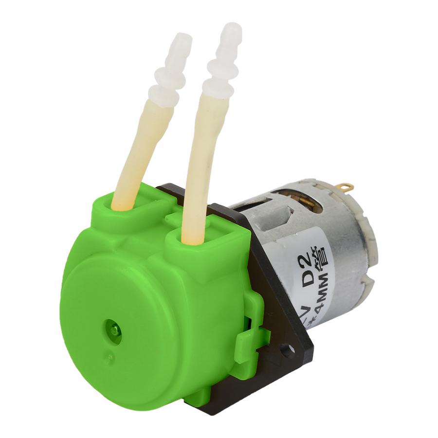 Peristaltic Pump 12V ABS Silicone Green Peristaltic Liquid Dosing Self-priming Pump D2 2Pcs 4mm Connector