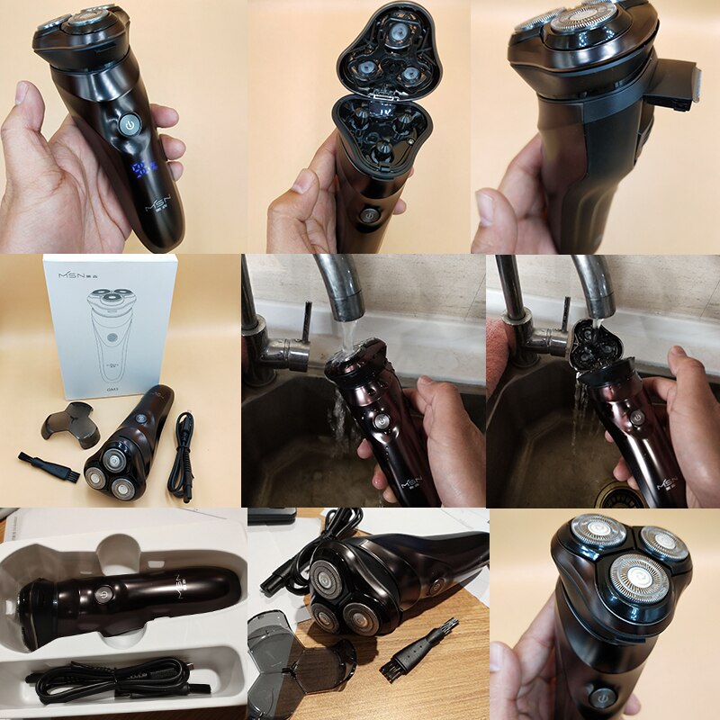 Xiaomi elektrisch scheerapparaat voor mannen, elektrisch scheerapparaat, waterdicht, droog, nat, baardtrimmer, lcd-scherm, scheerapparaat, oplaadbaar, usb, afwasbaar
