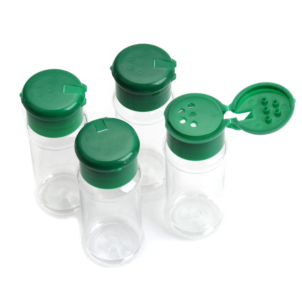4 st plast salt peppar vinägerolja cruet shaker burk klar flaska gryta kökstillbehör kryddflaska 10.5*4 cm 100 ml