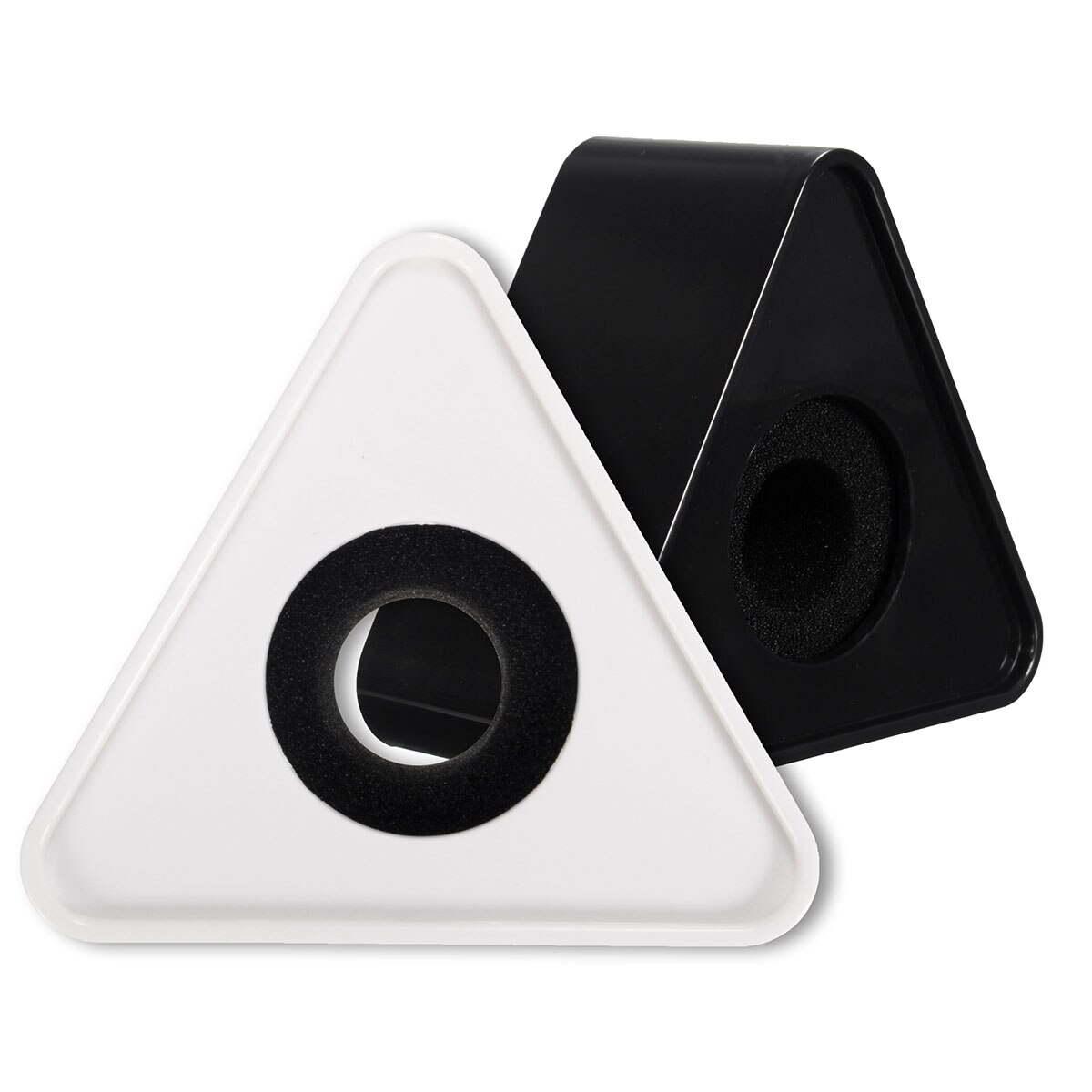 Black/White Diameter 39mm Mic Microphone Interview Triangular Logo Flag Station with Sponge
