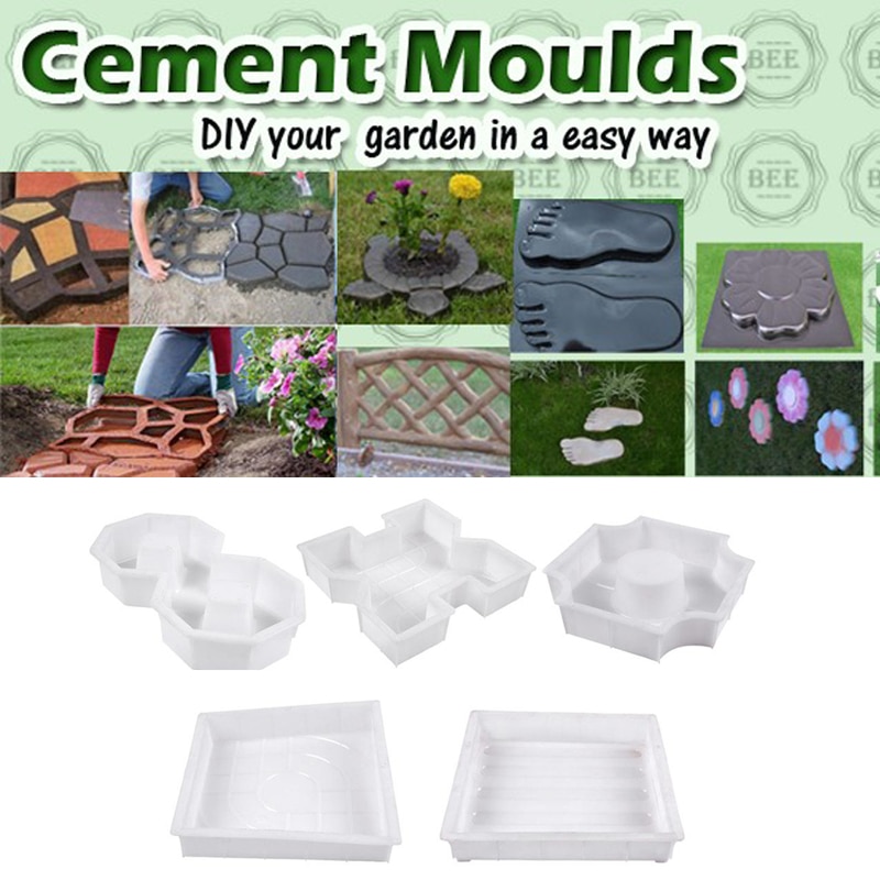 Matrice chemins moule jardin béton coloré | Carré pierre robuste, brique pelouse et Patio, passerelle circulaire, pavage plastique
