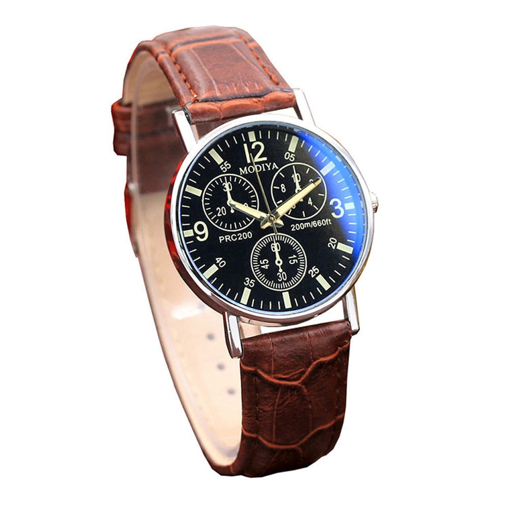 Mannen Quartz Horloge Horloges Zes Pin Horloges Blauw Glas Riem Horloges Mannen Hombres Uur Klok Klok Vrouwen Horloge: B