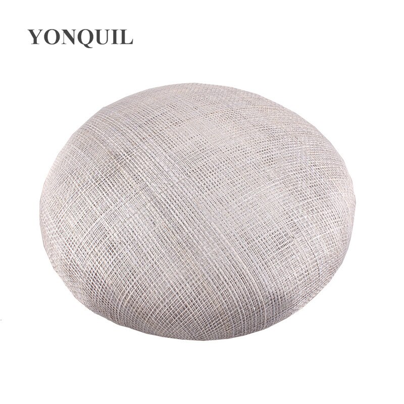Sinamay-sombreros de 4 capas para mujer, Bases de tocado redondas de 15 CM, de , accesorios para el cabello para de boda: Gris
