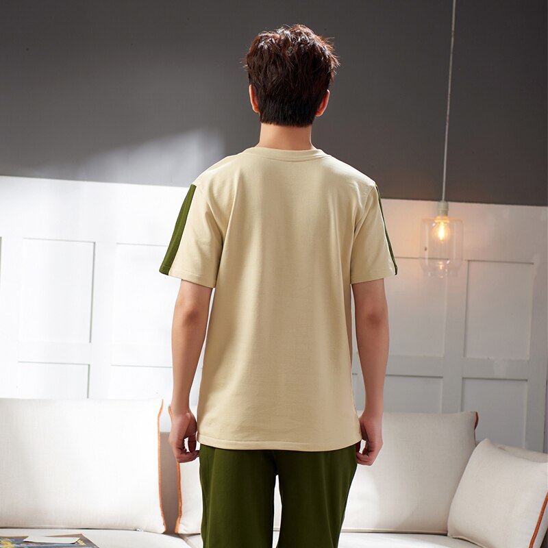 Herr pyjamas kostym sommar kortärmad nattlinne pyjamas set för män plus size l -3xl sovkläder fritids nattkläder nattkläder