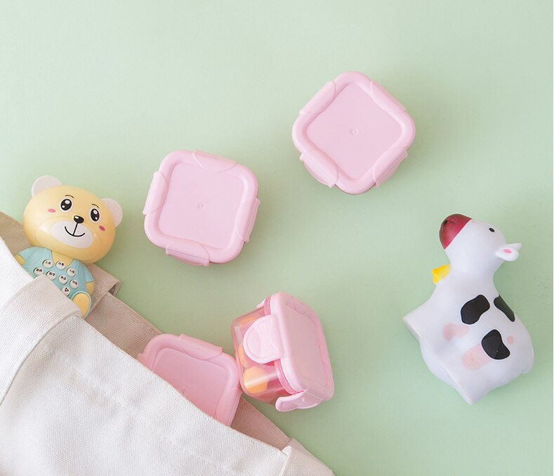 Cajas de almacenamiento de alimentos para bebés, vajilla de Color caramelo para niños, caja sellada, contenedores de comida para bebés, tazas reutilizables con bandeja, 6 unids/lote