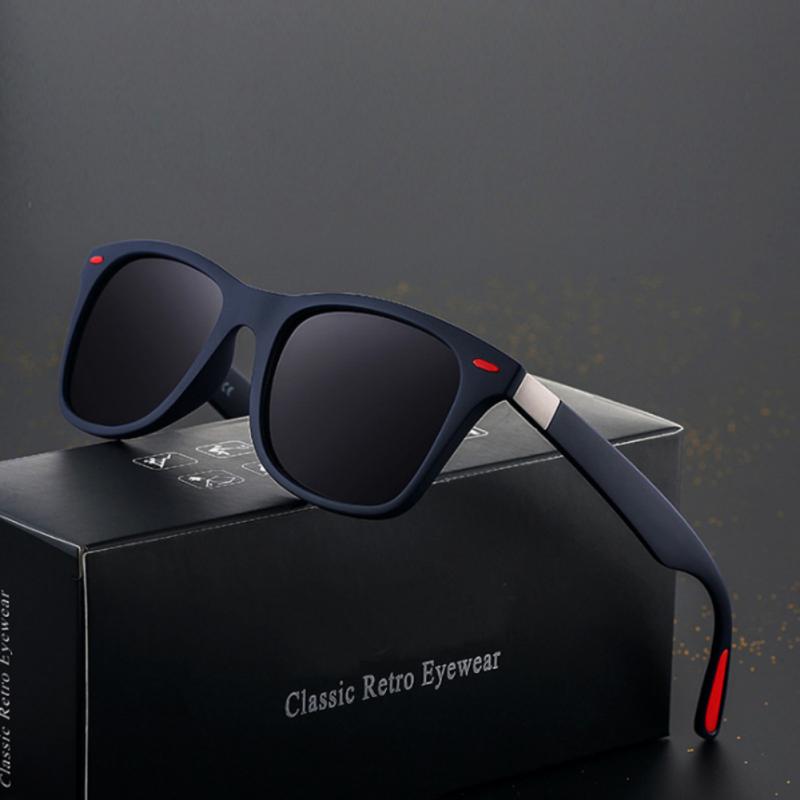 Uv400 glas polariserede optiske magnetiske solbriller drivende firkantet stel solbriller mandlige brille