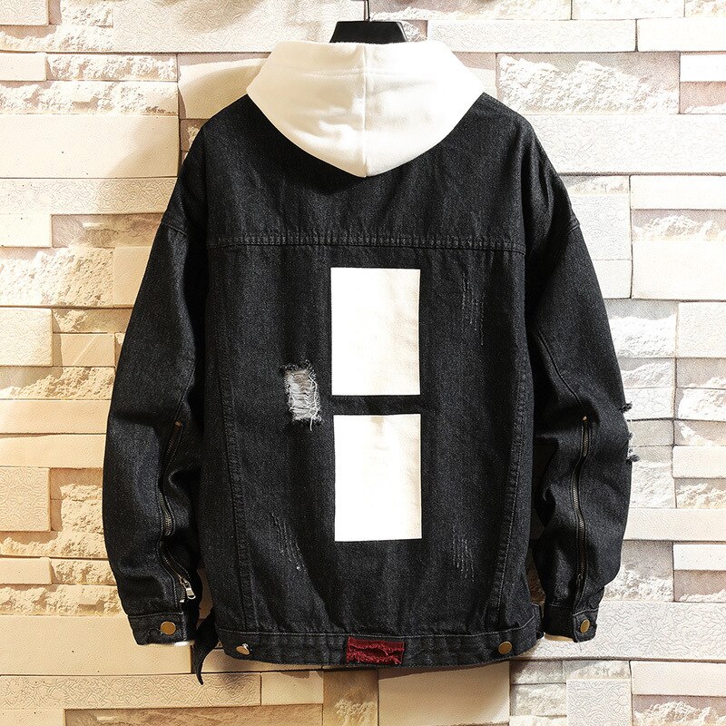 Veste en jean déchirée pour homme, style coréen, grande taille, style hip-hop, ample