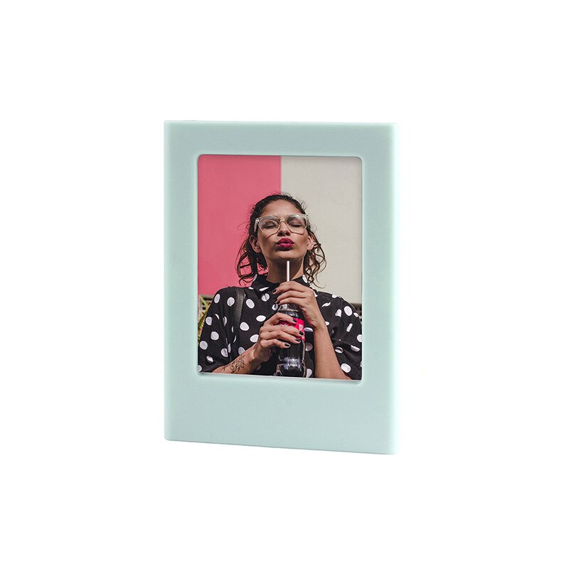 Fujifilm Instax Mini Film 3 Cal ramka na zdjęcia kolorowe dwustronnie magnetyczne lodówka ramka na zdjęcia magnesy ramka na zdjęcia: Light green