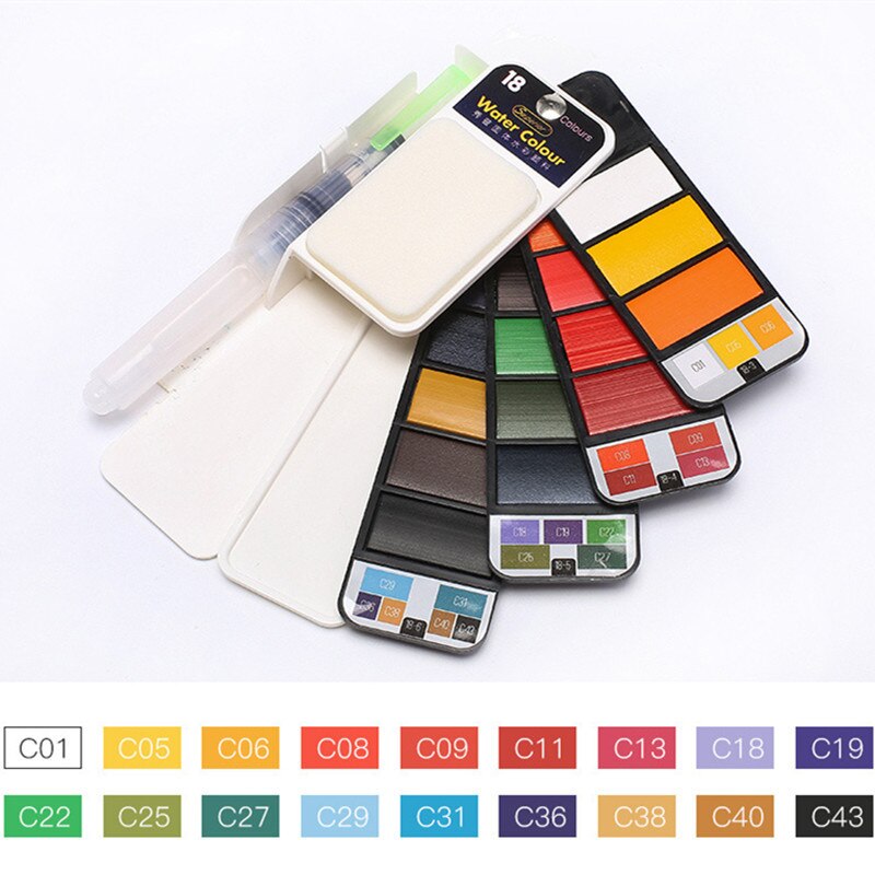 Portable Color Chart Superior Portable 18/25/33/42 Colors Solid Water P... – Grandado
