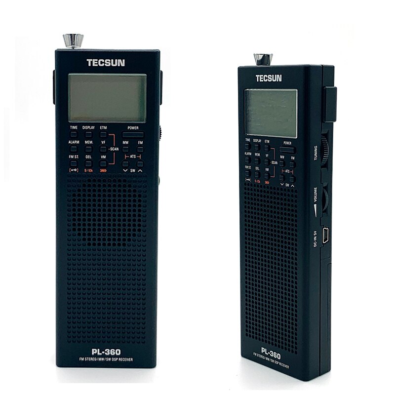 Tecsun-receptor DSP PL-360 Radio FM MW SW LW, antena externa AM, grabadora de Radio portátil para exteriores,