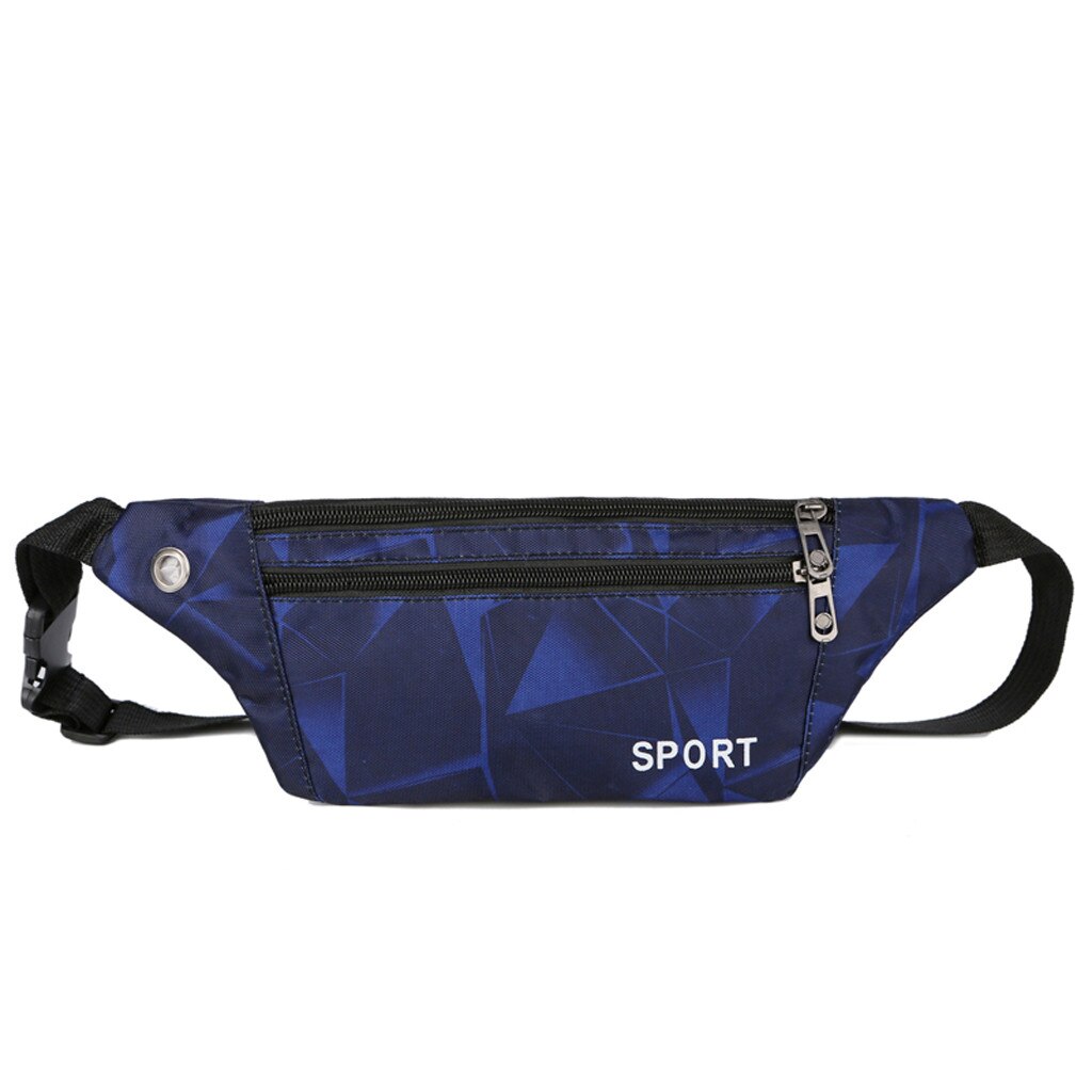 Running Bag Outdoor Sport Taille Tas Multi-functionele Pack Fles Telefoon Zak Mannen Vrouwen Joggen Riem met Reflecterende Strip # L10: DARK BLUE