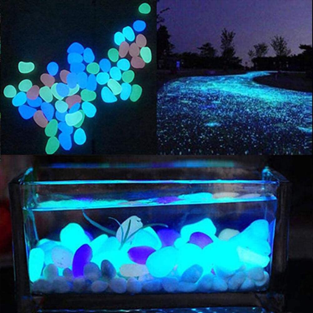 100Pcs Glow In The Dark Pebbles Glow Stones Rocks Lichtgevende Pebble Voor Outdoor Decor Tuin Gazon Yard Aquarium Loopbrug fish Tank