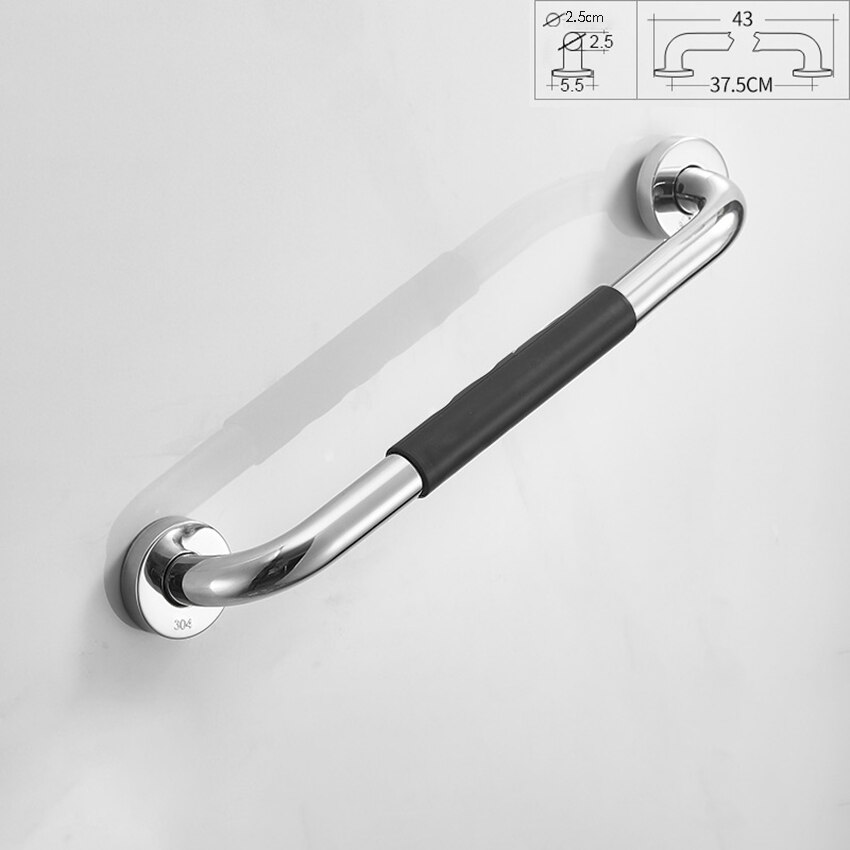 33cm/ 43cm Shower Grab Bar, Stainless Steel Bathroom Grab Bar with Rubber Cover, Shower Bath Handle, Grab Bars for Bathroom: 43cm