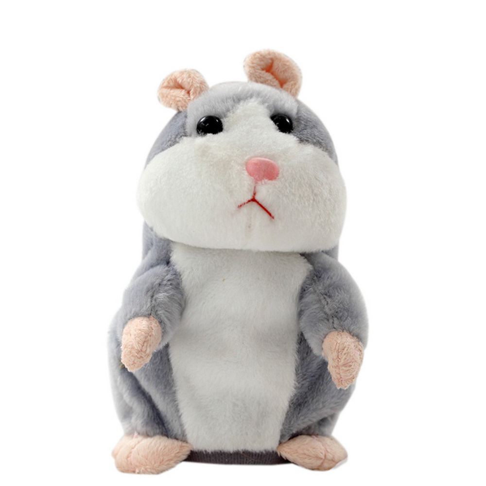 Magic Talking Hamster Pulse Toy Mimicry Pet Electronic Mouse Educational Toy Recording Repeats What You Say Imitate Human Voice: Gray