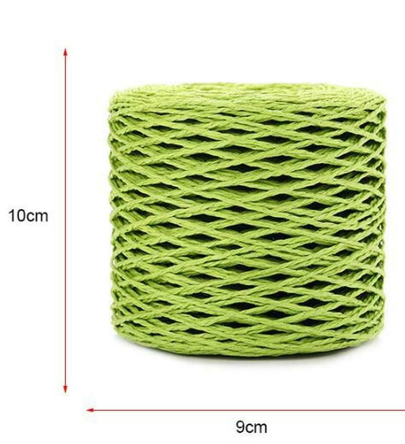 Fil de paille en raphia naturel, 2 rouleaux de 200 mètres, pour Crochet à la main, chapeau de paille d'été, sacs de plage, paniers à tricoter, fils colorés de 2mm: 4