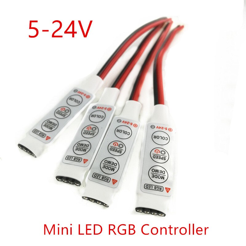 Dc 5V-12V-24V 12A 3 Sleutels Mini Led Rgb Controller Dimmer Driver Voor Rgb 5050/3528/2835/5730/5630/3014 Smd Led Strip Verlichting