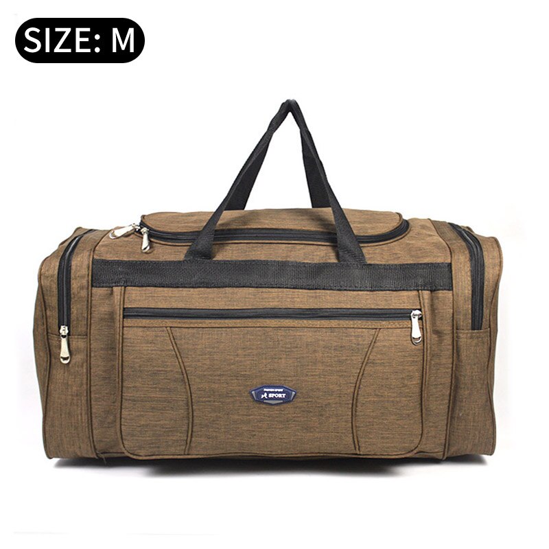 Bolsa de viaje Oxford para hombre y mujer, Maleta de viaje, bolsa de gran capacidad para hombre, bolsa deportiva para gimnasio XAB1: Medium Brown