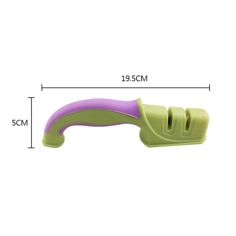 Non-slip Tungsten Knife Sharpener Kitchen Knife Sharpening Tool Knife Green/Purple 1pc: A 19.5cm