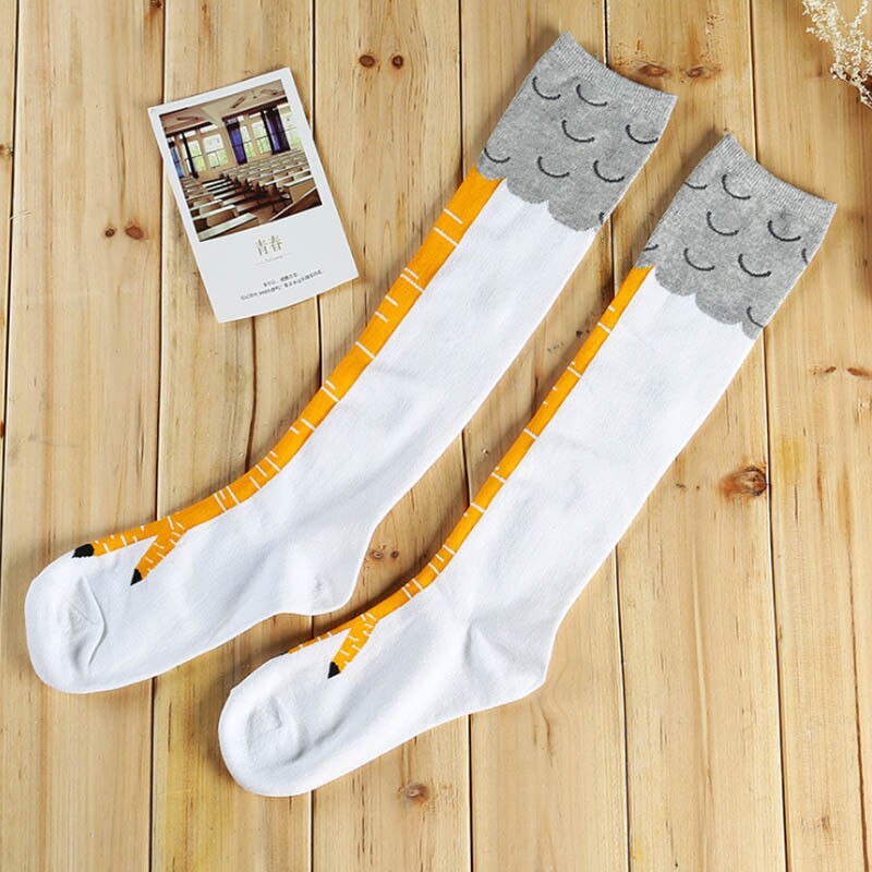 Las mujeres pierna de pollo calcetines estampado calcetines rodilla alta longitud muslo alta calcetines nuevos calcetines atractivo