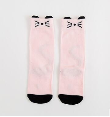 Mädchen Socken knie hohe Kinder Baby Nette bär panda druck Baumwolle Socken bein wärmt herbst tuch junge knie socke kleinkind socke: Pink rat