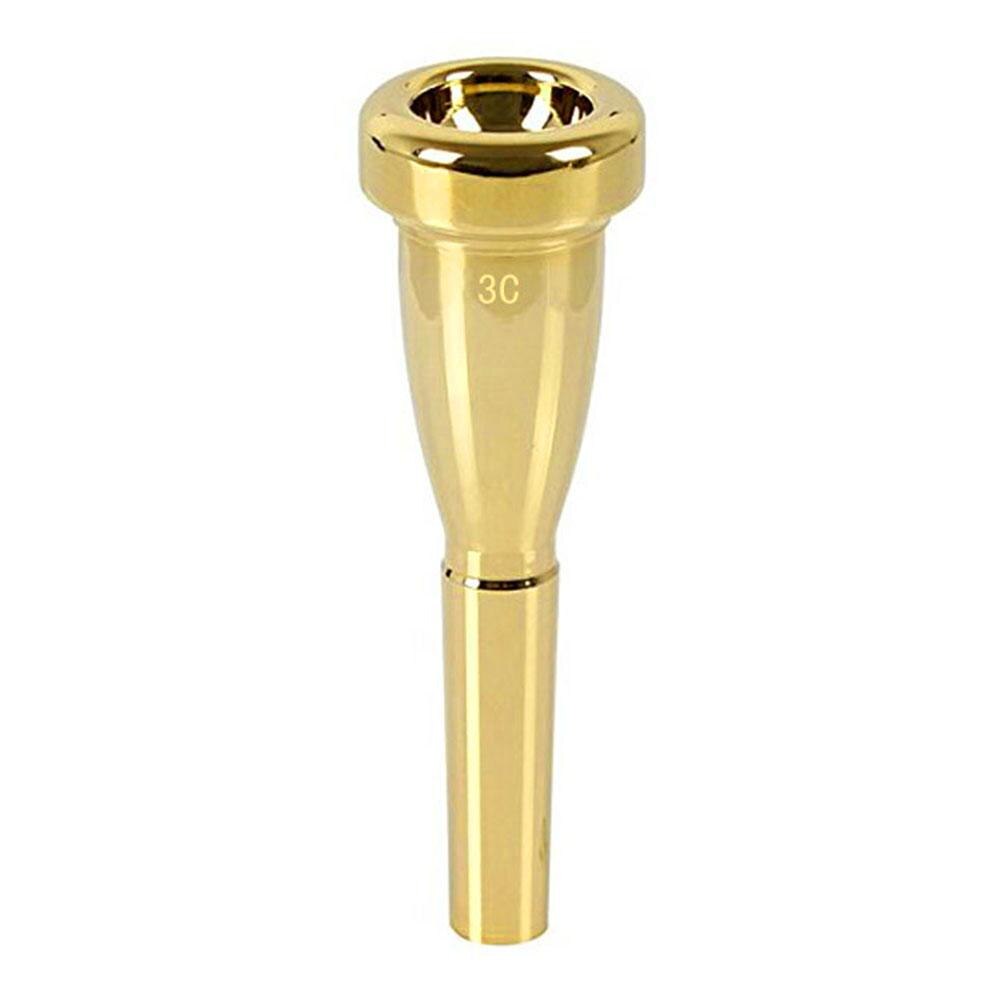 Trompet mundstykke meg 3c størrelse til bach nybegynder musikalsk trompet tilbehør dele guld sølv trompet mundstykke: Guld