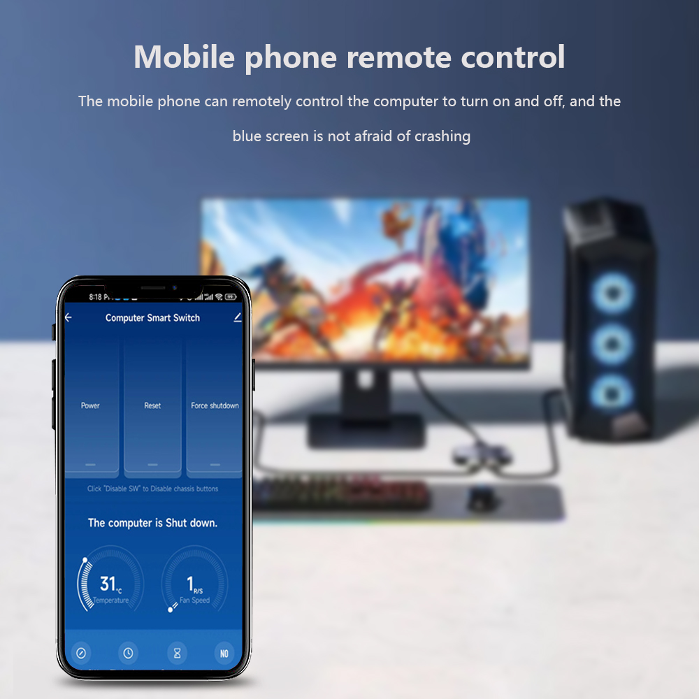TISHRIC Tuya Wifi PC Przycisk zasilania Przełącznik resetowania 1X Karta PCIE do komputera stacjonarnego APP Zdalne sterowanie Obsługa Alexa Google Home