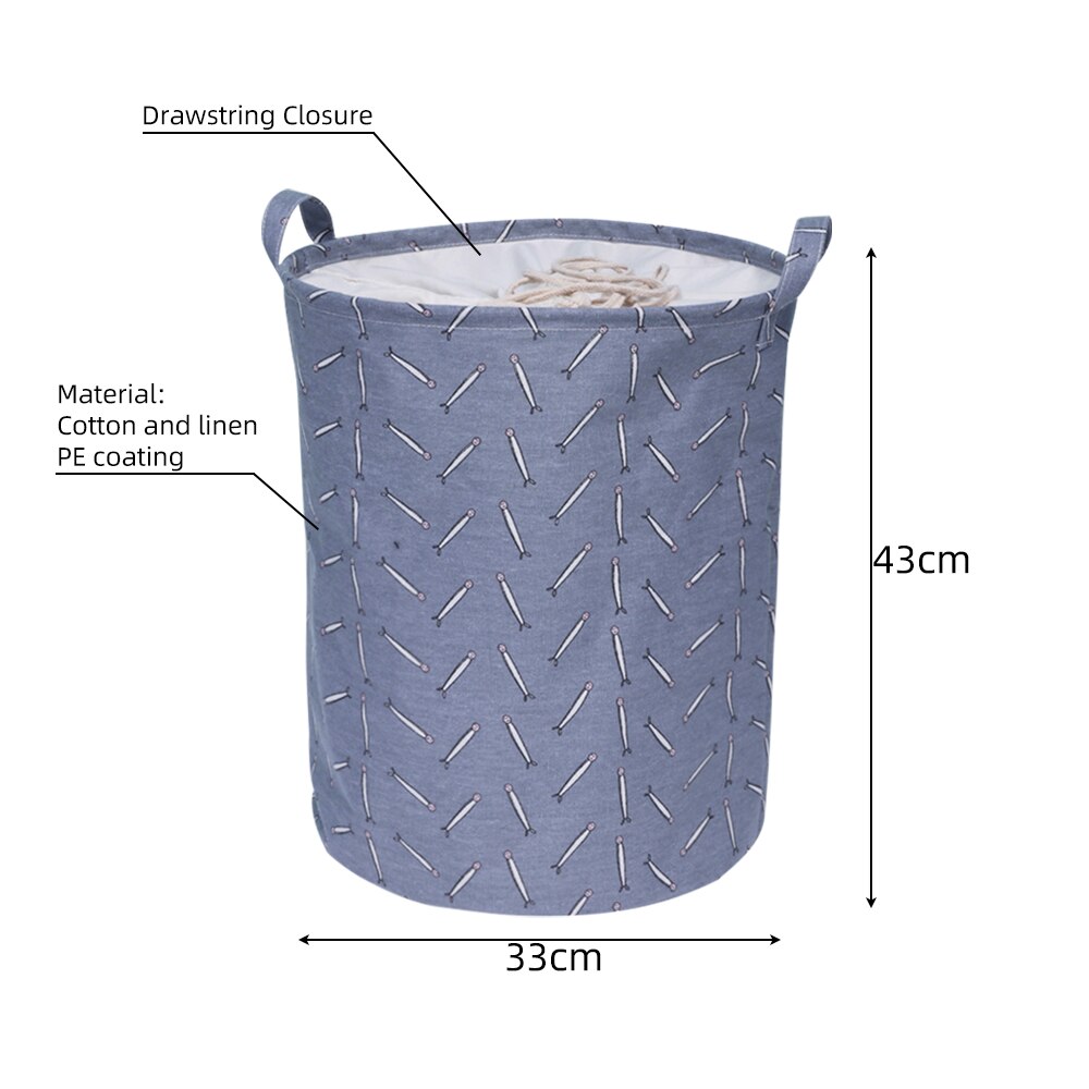 Foldbar sammenklappelig vasketøjskurv med stor kapacitet løbebånd lukning vasketøjshæmmer lærred opbevaringsholder med håndtagsspand 1pc