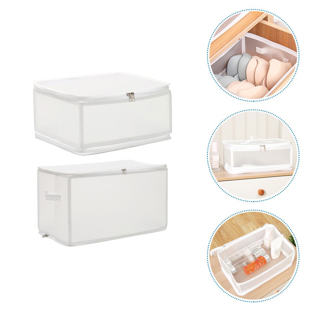 2pcs Stackable Clothes Box Plastic Wardrobe Organizer Desktop Sundries Container