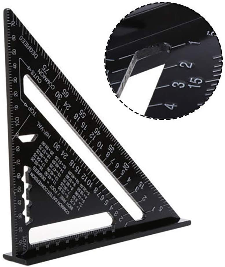 Regla de ángulo Triangular de 7 pulgadas, herramientas de boceto, medición Triangular de 90 grados, Ángulo Cuadrado de velocidad de carpintería