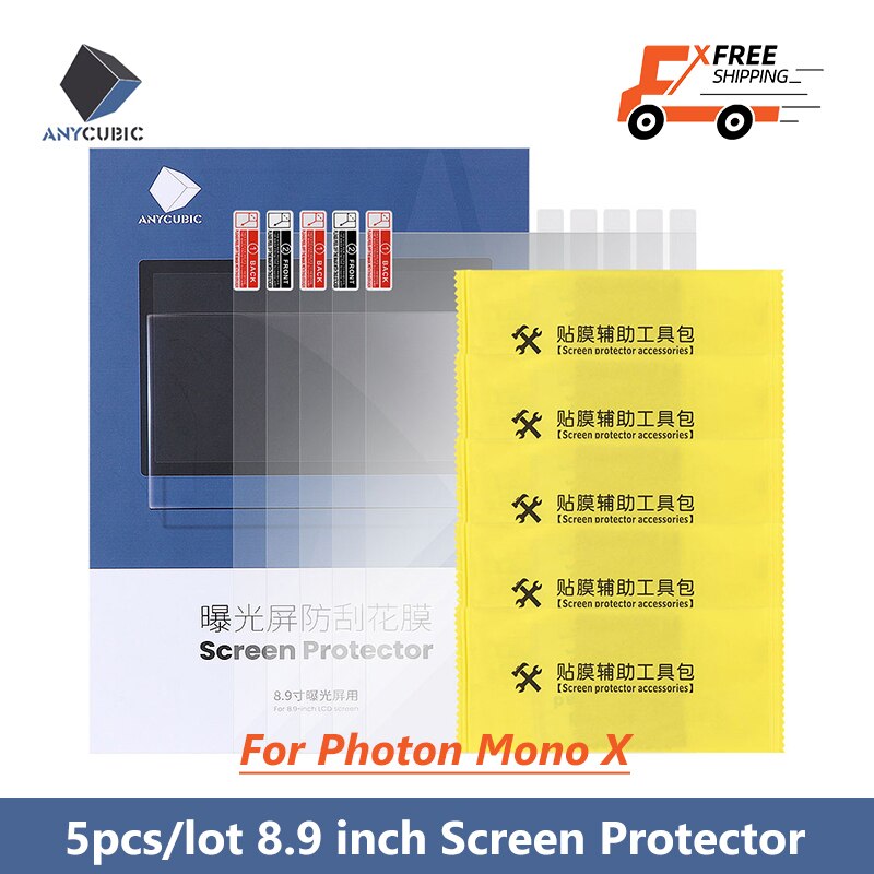ANYCUBIC 3D Printer Parts 5 Pieces/ lot 8.9 inch Screen Protector For Photon Mono X UV Resin 3d Printer