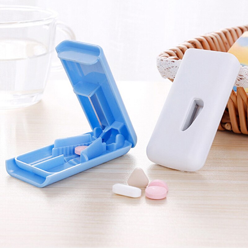 1 stk medicin pille æske skærer medicin knuser kværn splitter tablet skærer skiller opbevaringstaske pille æske skære tabletter: 3