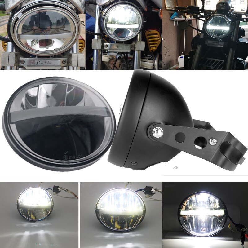 Universal- Motorrad Scheinwerfer 5,75 Zoll LED Scheinwerfer H4 Phare Farol Moto Scheinwerfer Hallo/Abblendlicht 5-3/4 "projektor Licht Eisen 883.