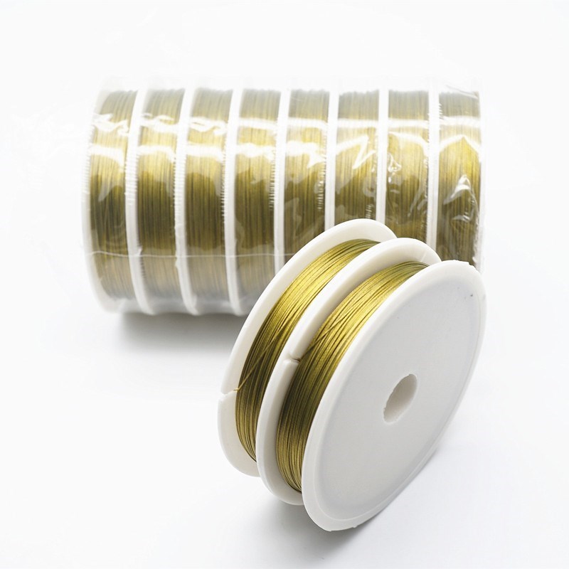 1 Roll 0.3-0.7mm Bead Stringing Wire,Anti-bite Wear Resistant Strong Line Stainless Steel Beading Wire for DIY Jewelry Making