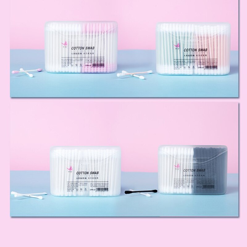 200pcs Makeup Cotton Swab Swab Household Disposable Double-Headed Boxed