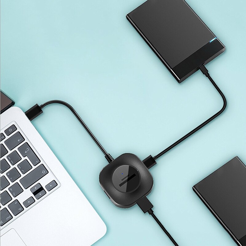 Usb 3.0 hub hub, usb 3.0 geheugenkaart sd / tf kaartlezer splitter leesbare u-schijf