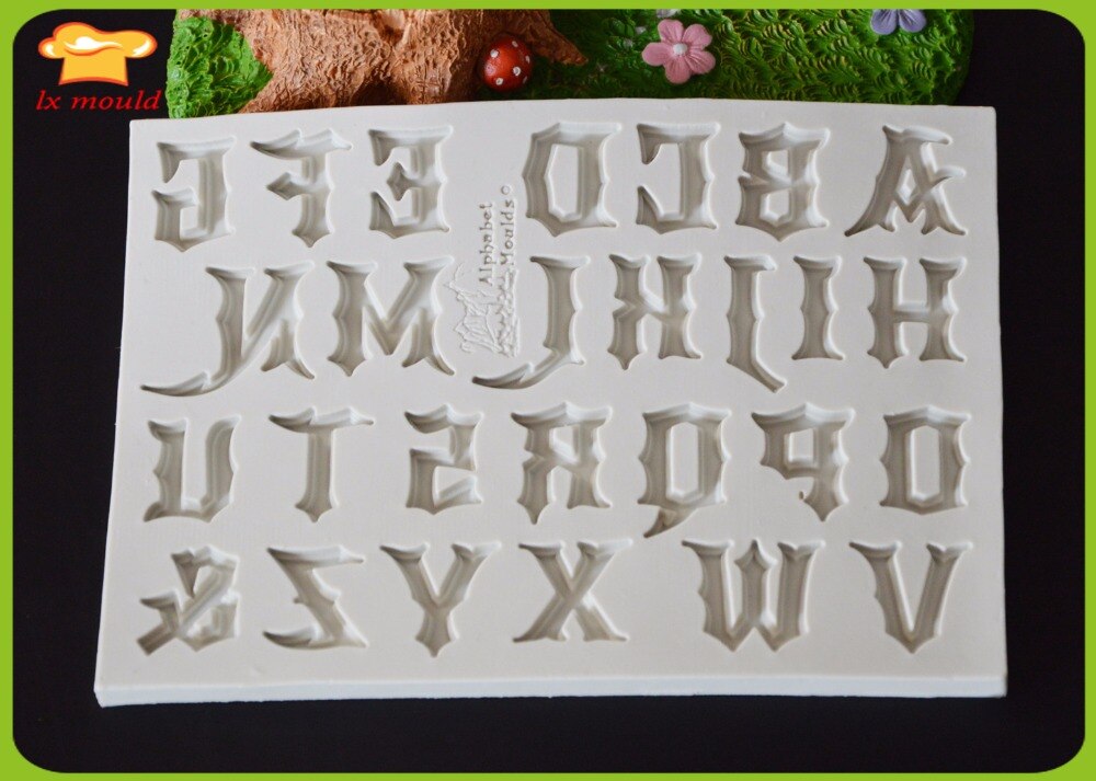 Det gotiska teckensnittet socker socker mögel versaler form matkvalitet platina kiselgel qian peisi mögel