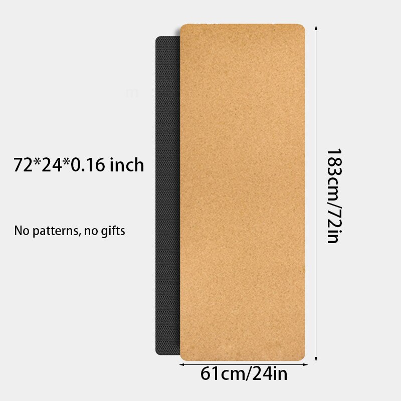 Almohadilla de corcho Natural de TPE para Yoga, esterilla antideslizante de doble capa para Pilates, gimnasio, deportes en casa, 183cm x 68cm x 5mm: 5