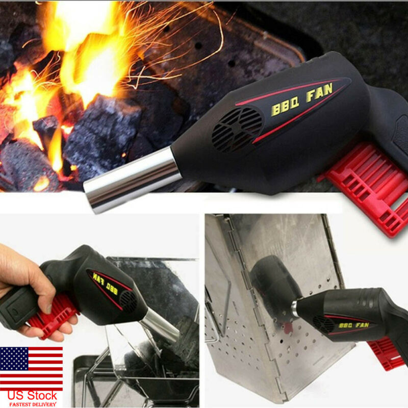 Manual/Electric BBQ Fan Air Blower Outdoor Picnic Grill Barbecue Cooking Tool