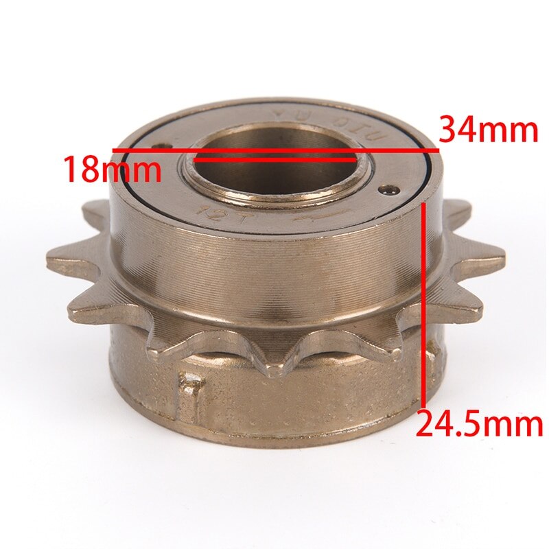 Ett stycke cykel frihjul 12t tänder 18mm 34mm enkelspeed friläge svänghjul kedjehjul cykeltillbehör