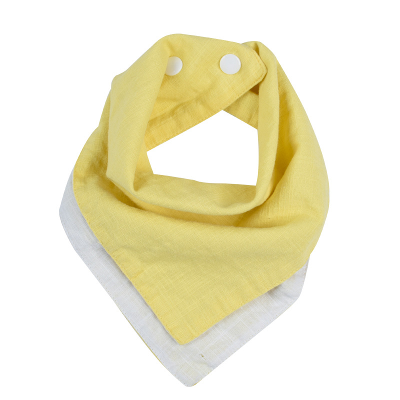 XCQGH Biancheria per Neonati Bavaglini Del Bambino Reversibile Bandana Drool Bib Saliva Asciugamano di Cotone Della Ragazza del Ragazzo Appena Nato Triangolo Sciarpa Tovagliolo Quadrato: YELLOW