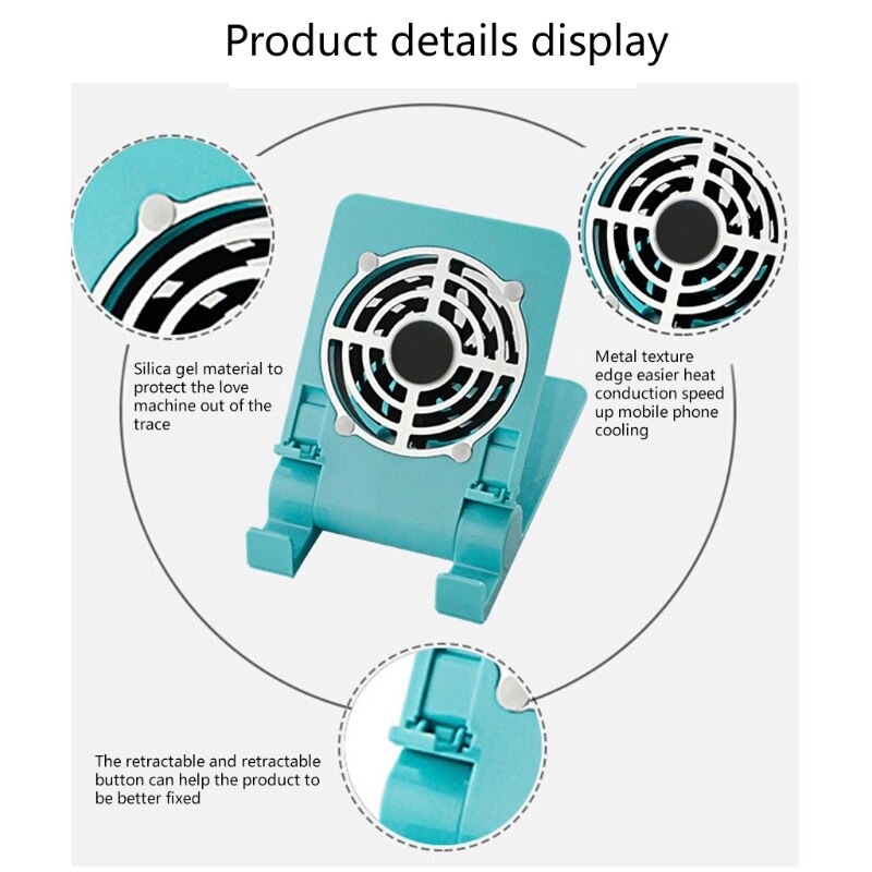 Personal USB Fan Smartphones Stand Holder Cell Phone Cooler Fan Cooling Pad Radiator Foldable