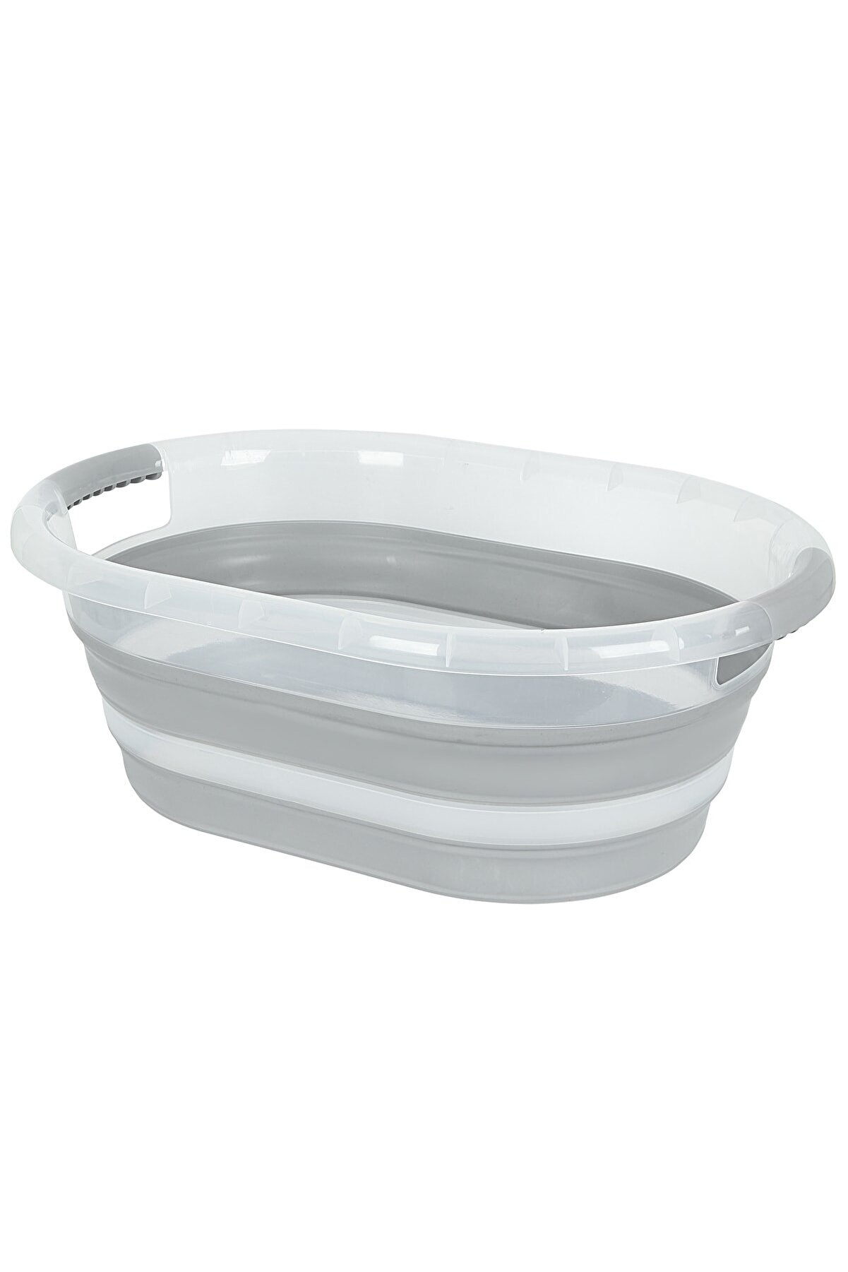 Folding Plastic Bucket Home Bathroom Products Large Laundry Basket Clothes Storage Bucket Camping Outdoor Travel Portable Bucke: White Transparent 27lt