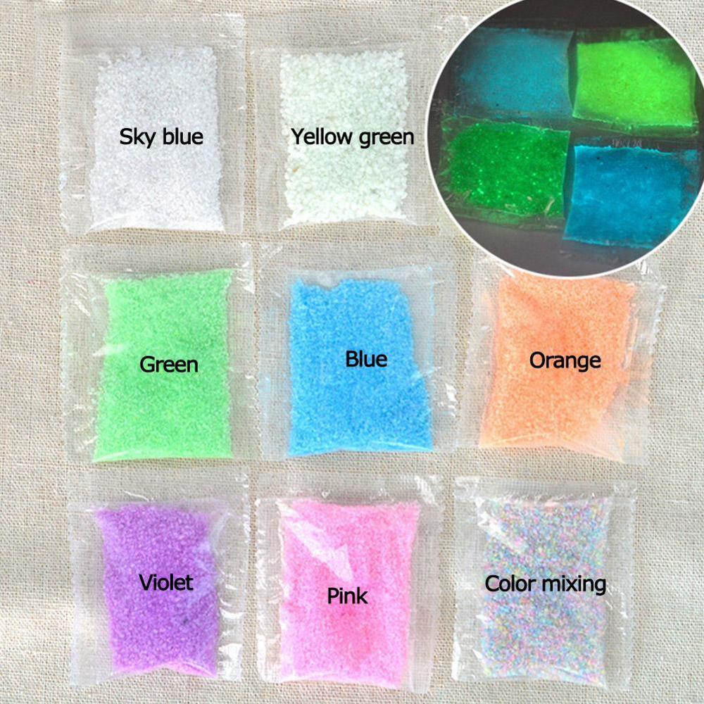 Arena luminosa hecha a mano, arena luminosa circulante, resina epoxi, relleno de brillo de Paillette colorido para fabricación de resina, 10g