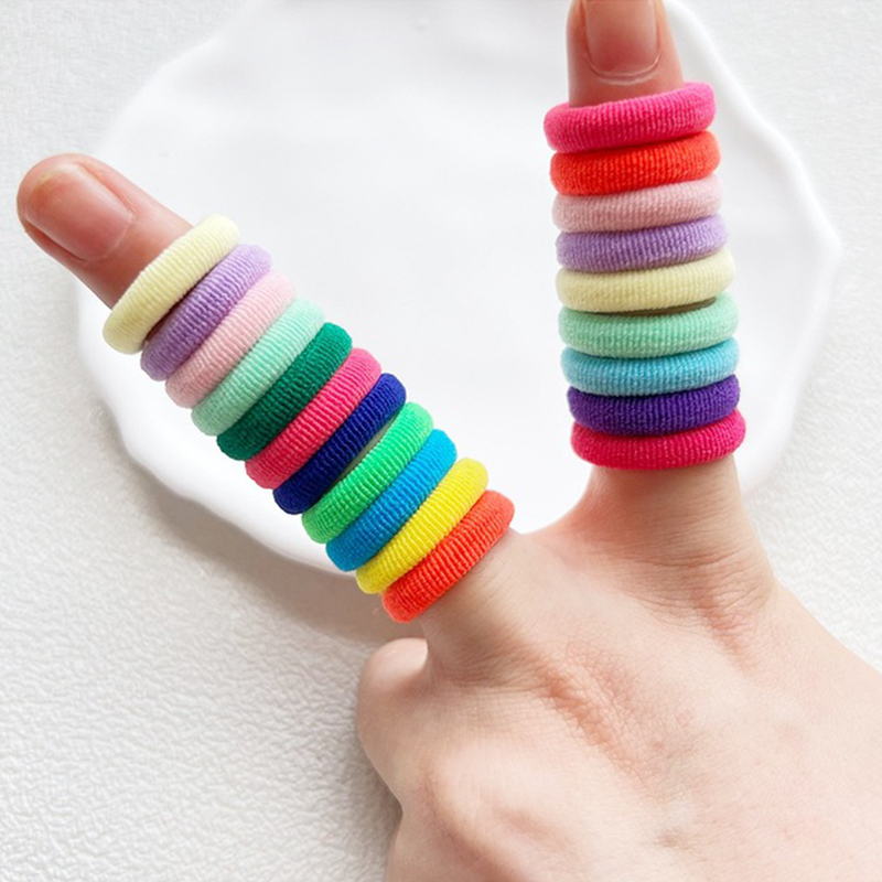 50/100/200 sztuk kolorowe podstawowe nylonowe gumki robić włosów dla dziewczynek kucyk utrzymać Scrunchie gumka dla dzieci podstawowe akcesoria robić włosów