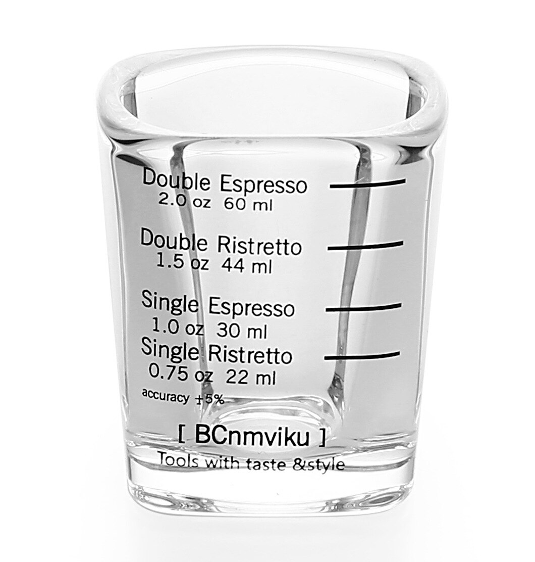 Coffee Accessories 60ml Square Thickened Glass Ounce Cup Graduated Measuring Cup Concentrated Cup Espresso Coffee Cup: 60ml graduated squar